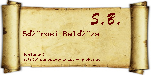 Sárosi Balázs névjegykártya