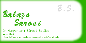 balazs sarosi business card